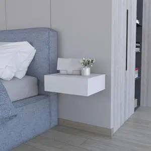 Vienna Floating Nightstand, Sleek Wall-Mounted Design with Spacious Drawer Storage