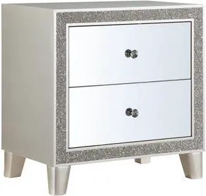Sliverfluff Mirrored & Champagne Finish Nightstand