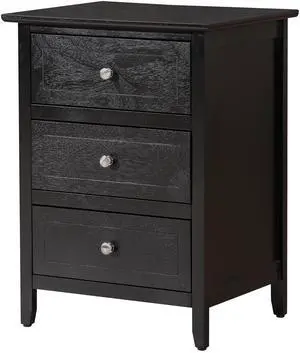 Stylish Transitional Black Nightstand