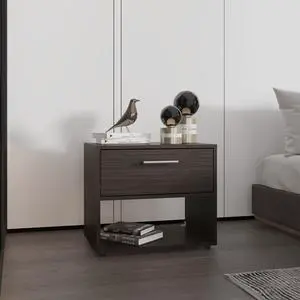 Nightstand, 1 Drawer, 1 Shelf, 4 Legs
