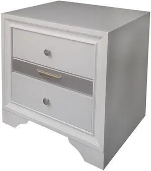 Naima White Finish Nightstand
