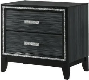 Haiden Weathered Black Finish Nightstand Haiden Weathered Black Finish Nightstand