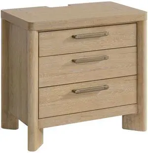 Tan 3-Drawer Nightstand Tan 3-Drawer Nightstand