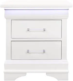 CHARLSTON WHITE NIGHTSTAND WITH LED CHARLSTON WHITE NIGHTSTAND WITH LED