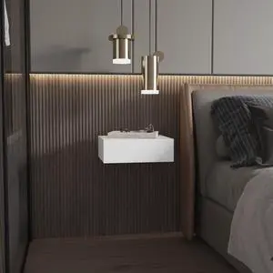 White Wall-Mounted Floating Nightstand