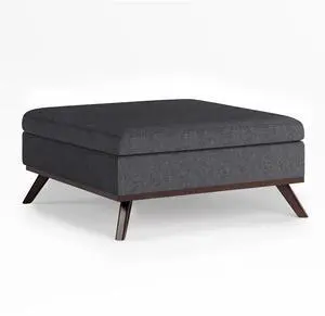 Owen - Square Coffee Table Storage Ottoman - Slate Grey