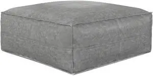 Brody - Large Square Coffee Table Pouf - Distressed Grey