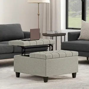 Harrison Small Square Coffee Table Storage Ottoman