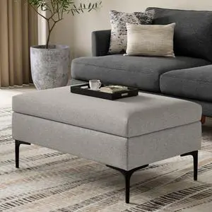 Rebecca Rectangular Coffee Table Storage Ottoman with Lift Up Lid