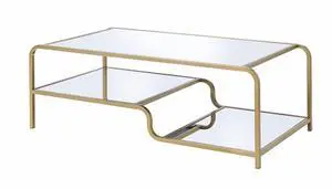 Astrid Mirrored & Gold Finish Coffee Table