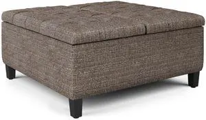 Harrison - Coffee Table Storage Ottoman - Mink Brown