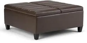 Ellis - Coffee Table Storage Ottoman - Chocolate Brown
