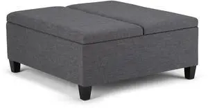 Ellis - Coffee Table Storage Ottoman - Slate Grey