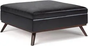 Owen - Square Coffee Table Storage Ottoman - Tanners Brown
