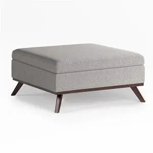 Owen - Square Coffee Table Storage Ottoman - Cloud Grey