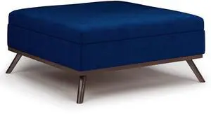 Owen - Square Coffee Table Storage Ottoman - Blue