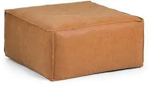 Brody - Large Square Coffee Table Pouf - Distressed Brown