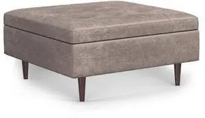 Shay Mid Century Large Square Coffee Table Storage Ottoman