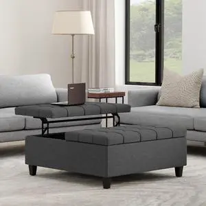Harrison Large Square Coffee Table Storage Ottoman