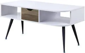 White and Black Coffee Table with 1 Drawer White and Black Coffee Table with 1 Drawer