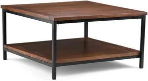 Skyler - Square Coffee Table - Dark Cognac Brown