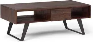 Lowry - Coffee Table - Distressed Charcoal Brown