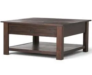 Monroe - Square Coffee Table - Distressed Charcoal Brown