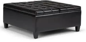 Harrison - Coffee Table Storage Ottoman - Midnight Black