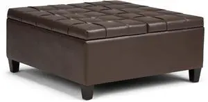 Harrison - Coffee Table Storage Ottoman - Chocolate Brown