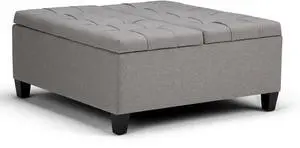 Harrison - Coffee Table Storage Ottoman - Dove Grey