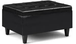 Harrison - Small Coffee Table Storage Ottoman - Midnight Black