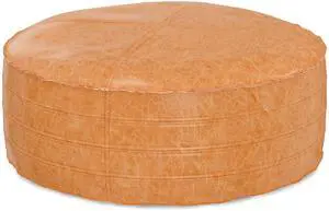Brody - 32" Round Coffee Table Pouf - Distressed Brown