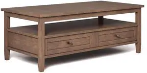 Warm Shaker - Coffee Table - Rustic Natural Aged Brown