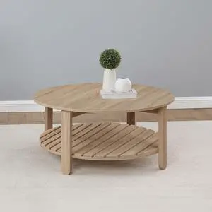 Altos Natural 1-shelf Round Engineered Wood Coffee Table