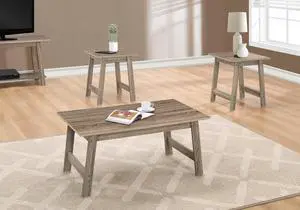 Table Set, 3pcs Set, Coffee, End, Side, Accent, Living Room, Brown Laminate, Transitional
