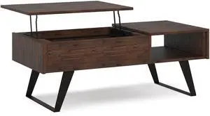 Lowry - Lift Top Coffee Table - Distressed Charcoal Brown