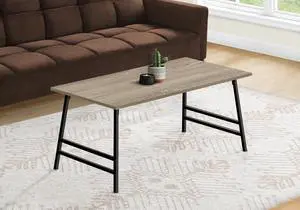 Coffee Table, Accent, Cocktail, Rectangular, Living Room, 40"l, Brown Laminate, Black Metal, Contemporary, Modern