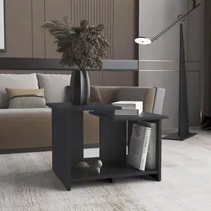 Weman 23.6" W  Coffee Table with Open Shelf Living Room, Home Office Storage Black