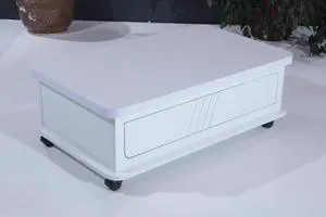 Rio Smart Coffee Table For Living Room, Adjustable Height Coffee Table, 1003 White