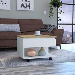 Luanda Lift Top Coffee Table, Casters, One Shelf