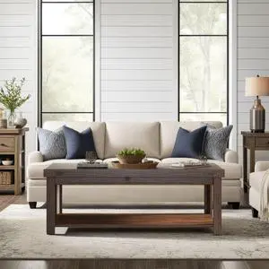 48 inch Coffee Table, No Assembly Required, Whiskey Finish