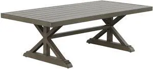 Brown Aluminum Coffee Table - Mission Influences, Bottom Shelf - Rust-Resistant, Weather-Resistant - Functional and Stylish