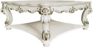 Vendome Antique Pearl Finish Square Coffee Table