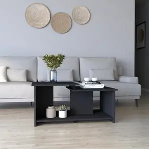 Coffee Table Rochester, Lower Open Shelf, Carbon Espresso Finish