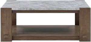 Libby - Sintered Stone Coffee Table With Casters - Brown