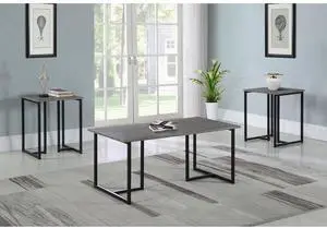 Weathered Grey and Black 3-piece Occasional Set