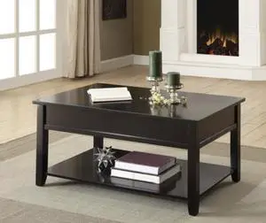 Malachi Black Finish Coffee Table W/Lift Top