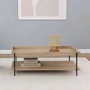 Miller Light Brown Rectangular Engineered Wood Coffee Table