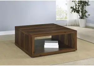 Flint Dark Pine Square Engineered Wood Coffee Table