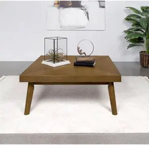 Hayward Walnut Brown Square Wood Coffee Table
